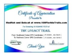 Legacy Trail Certificate